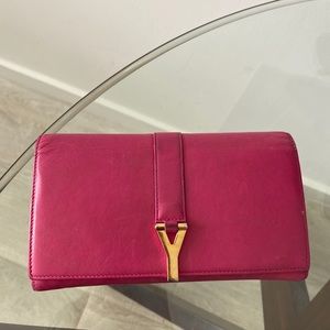 SAINT LAURENT Calfskin Classic Y Ligne Wallet